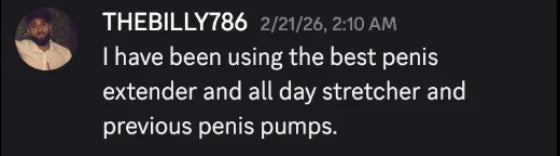 Discord message about the extender