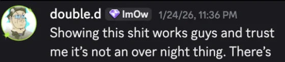 Discord message: showing this works